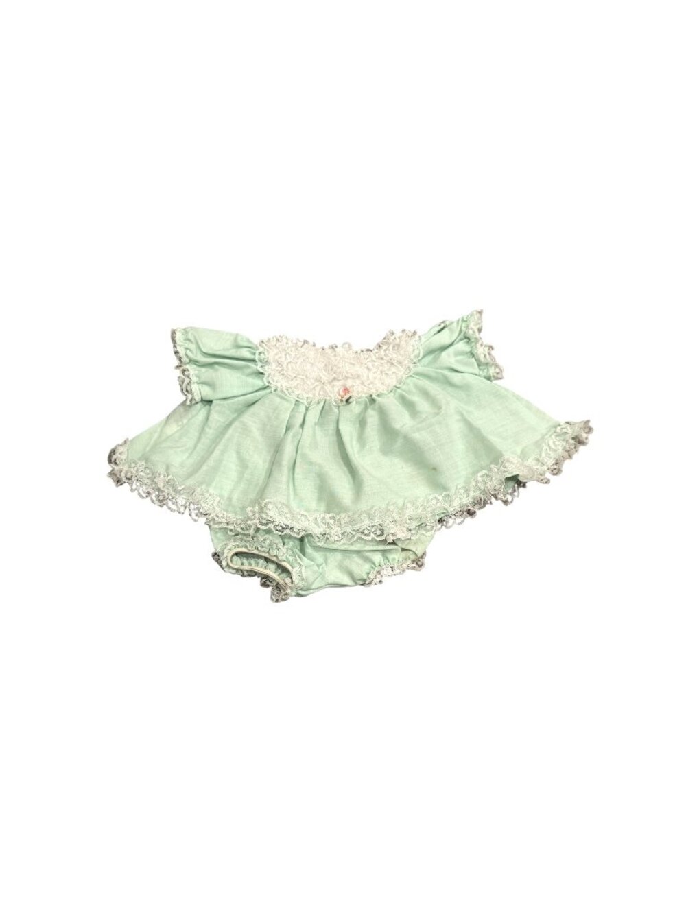 Vintage 1983 Cabbage Patch Coleco Celery Mint Green Frilly A-line Dress OK 4J